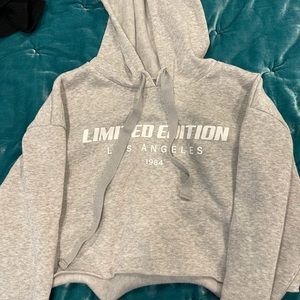 grey cropped sweatshirt